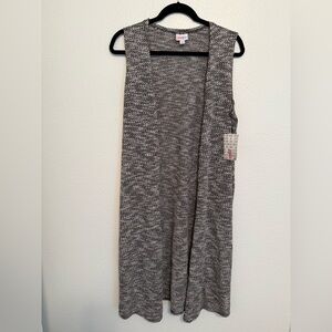 NWT LuLaRoe Marled Black & White Knit Vest size medium